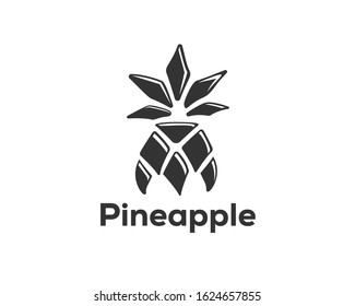 Simple modern pineapple art logo design inspiration