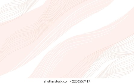Simple modern pink background, feminine banner with lines pattern. Empty blank with place for text, female vector template for design, flat outline poster.