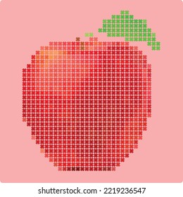 Simple and modern Pixel Apple Fruit in X Pixel , logo, vector, illustration