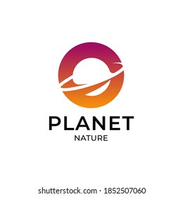Diseño de logotipo de planeta sencillo y moderno. EPS vectorial 10