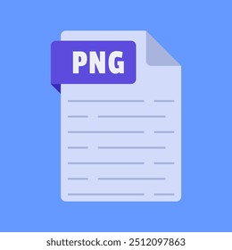 Simple and modern png file extension vector illustration flat design isolated on blue background