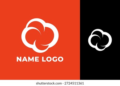 Diseño moderno simple del logotipo de las palomitas de maíz con el estilo creativo colorido para el cine, la película, el bocado, y la marca de la comida