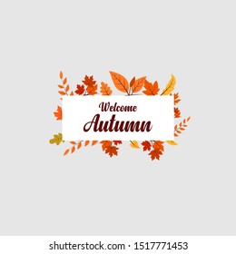 simple modern postcard autumn leafes