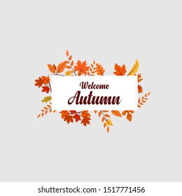 simple modern postcard autumn leafes