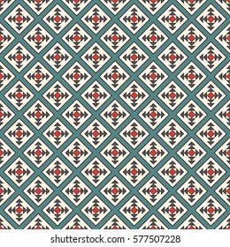 Simple modern print with arrows motif. Minimalist geometric seamless pattern. Checked abstract background. Ethnic and tribal wallpaper. Digital paper, textile print, page fill. Vector illustration