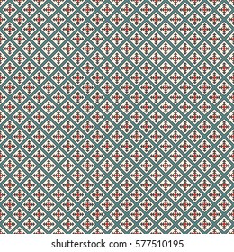 Simple modern print with arrows motif. Minimalist geometric seamless pattern. Checked abstract background. Ethnic and tribal wallpaper. Digital paper, textile print, page fill. Vector illustration