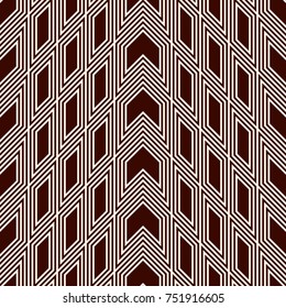 Simple modern print with arrows and pointers. Outline seamless pattern with geometric figures. Ethnic and tribal motif. Contemporary abstract background. Digital paper, textile print. Vector art