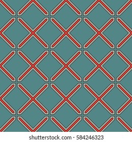 Simple modern print with crosses. Minimalist seamless surface pattern. Outline abstract background with geometric ornament. Checkered wallpaper. Digital paper, textile print, page fill. Vector art