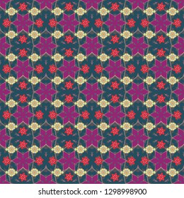 Simple modern print in gray, blue and purple colors. Vector illustration. Seamless abstract hand drawn brushstroke flowers pattern texture.