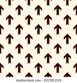 Simple modern print with interlocking arrows. Contemporary abstract background with repeated pointers. Seamless pattern with geometric figures. Creative wallaper. Minimalist digital paper. Vector art