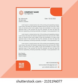 Diseño de plantillas de cabezal de letra profesional simple y moderno 