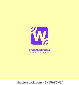 diseño simple y moderno cuadrado redondeado cuadrado W letra del logotipo diseño limpio