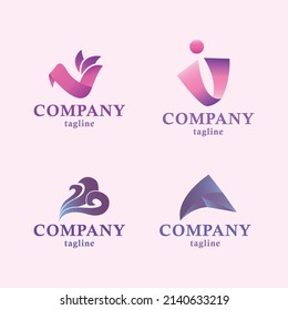 simple modern purple vector logo collection