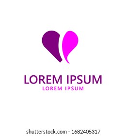 Simple Modern Q letter love romantic logo