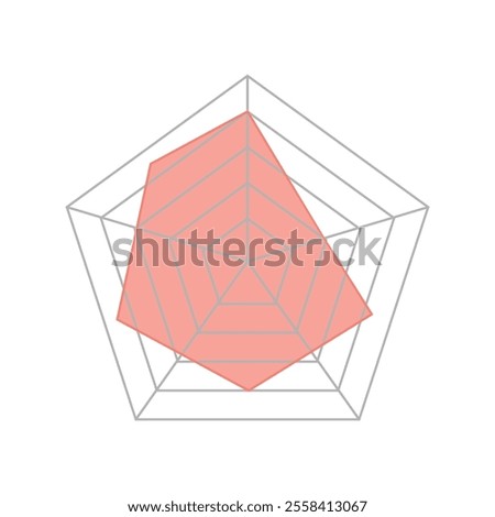Simple and modern Radar or spider diagram vector. Flat spider mesh, radar charts vector . Kiviat diagram for statistic and analytic isolated on white background perfect for business project needed