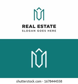 Plantilla de logotipo inmobiliario simple y moderno para su empresa