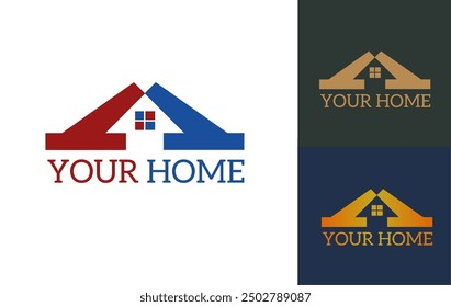 simple modern real estate logo vector