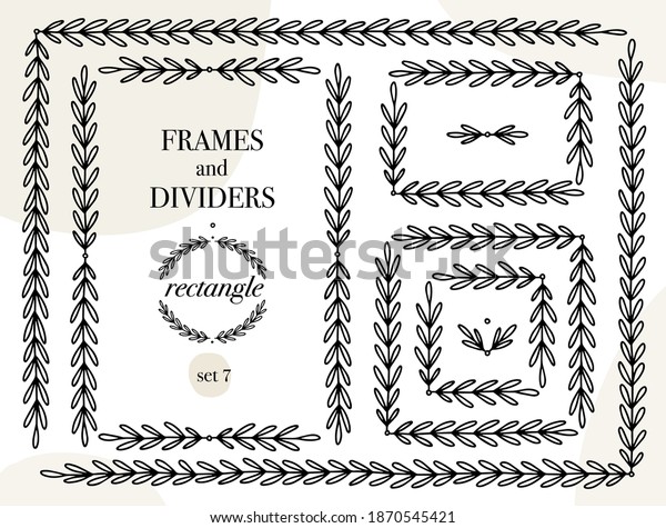 Simple modern rectangle frame, corner and\
text divider vector element\
collection.