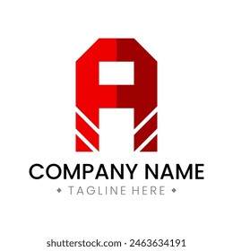 Una simple carta roja moderna Un logotipo para las necesidades de su empresa.