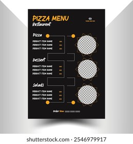 Diseño de Imagen de Vector de menú de comida de restaurante simple y moderno esp. Plantilla