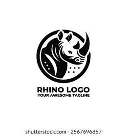 Simple and Modern Rhino Logo Monogram