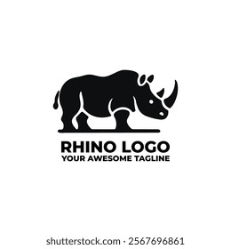 Simple and Modern Rhino Logo Monogram