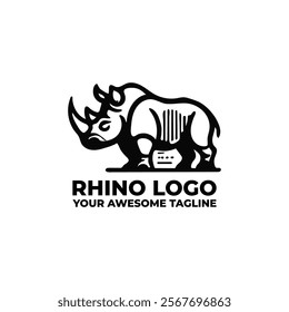 Simple and Modern Rhino Logo Monogram