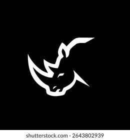 Logotipo simples e moderno de rinoceronte. Logotipo Minimalismo rinoceronte Vida selvagem animal africana