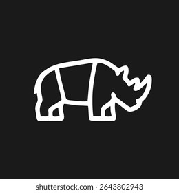 Logotipo simples e moderno de rinoceronte. Logotipo Minimalismo rinoceronte Vida selvagem animal africana
