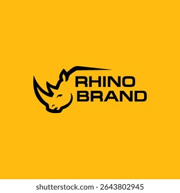 Logotipo simples e moderno de rinoceronte. Logotipo Minimalismo rinoceronte Vida selvagem animal africana