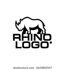 Logotipo simples e moderno de rinoceronte. Logotipo Minimalismo rinoceronte Vida selvagem animal africana