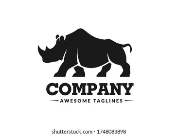 simple modern rhino logo vector illustration