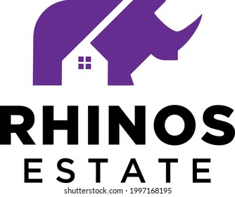 Simple and modern rhino properties logo for company, business, community, team, etc.