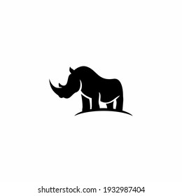 A simple and modern rhinoceros logo design