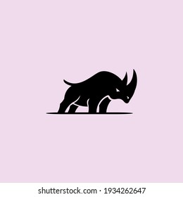 A simple and modern rhinoceros logo design