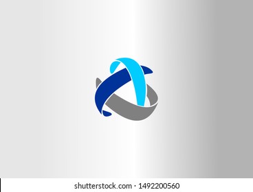 Simple modern ribbon with three colours. 