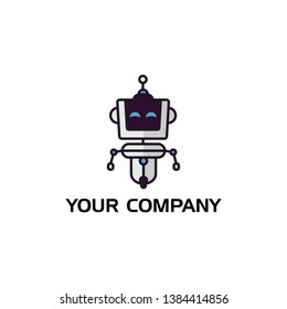 Simple and modern robot logo design