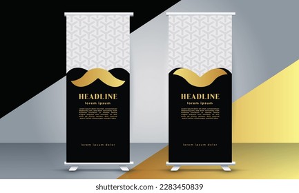 simple  Modern  rollup standee banner in golden color	