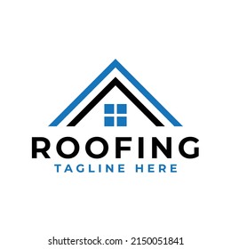 simple and modern roofing house logo design