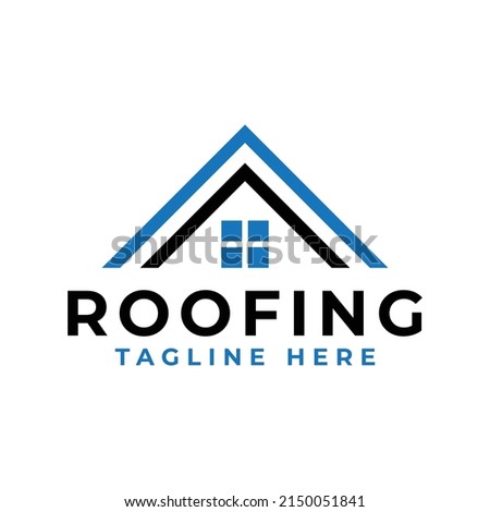 simple and modern roofing house logo design