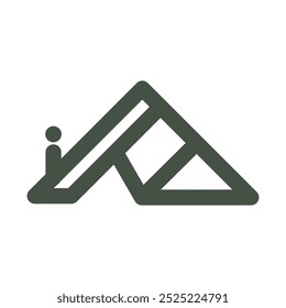 simple modern roofing logo with lines