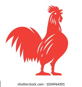 Simple modern rooster chicken