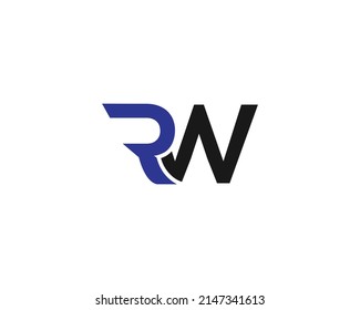 Simple Modern RW Logo Design  Vector Element illustration.