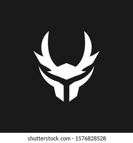 simple modern samurai helmet logo design