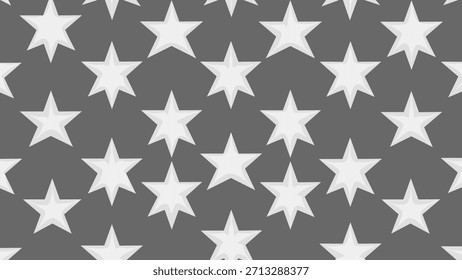 A simple and modern seamless geometric pattern featuring a repeating grid of six-pointed white stars on a solid dark gray background.