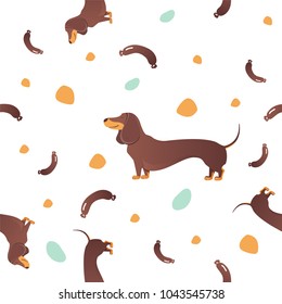 Simple modern Seamless pattern with dog. Cartoon pattern. The template for the cover fabric, books. Modern design for the fabric.