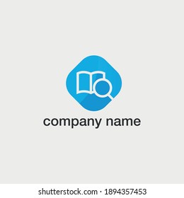 simple modern searching book logo design in minimalist style for e-commerse companies
