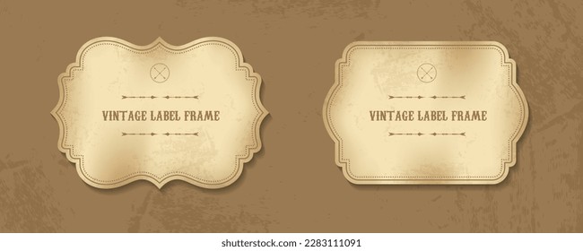 simple and modern sepia texture vintage label frames, old gold foil background label sticker, papyrus scroll, decorative vintage frame and retro badge, element, Paper Americana, ornate label bronze