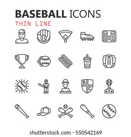 Simple Modern Set Of Baseball Icons. Premium Symbol Collection. Vector Illustration. Simple Pictogram Pack.
