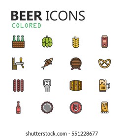 Simple modern set of beer icons. Premium symbol collection. Vector illustration. Simple pictogram pack.
